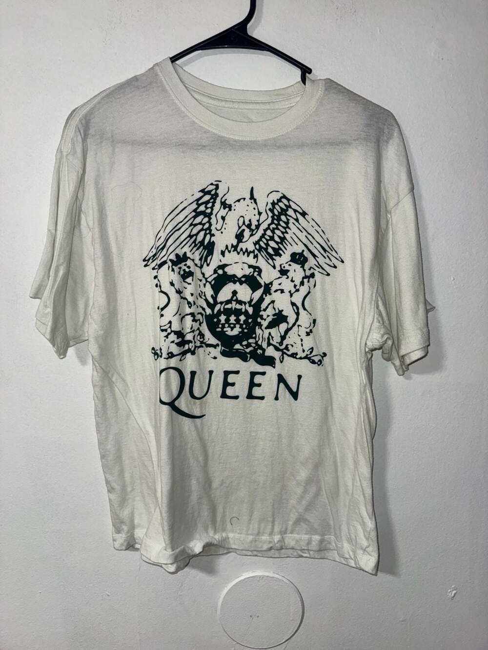 Queen Official Merch Crest Logo White T-Shirt Size S